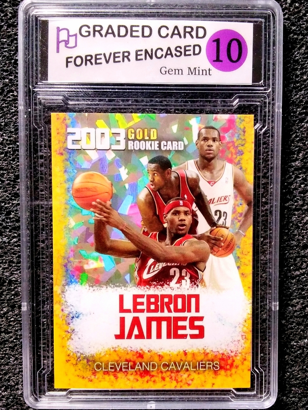 LeBron James Cleveland Cavaliers MVP Gold Basketball Rookie Card. Graded 10 Gem